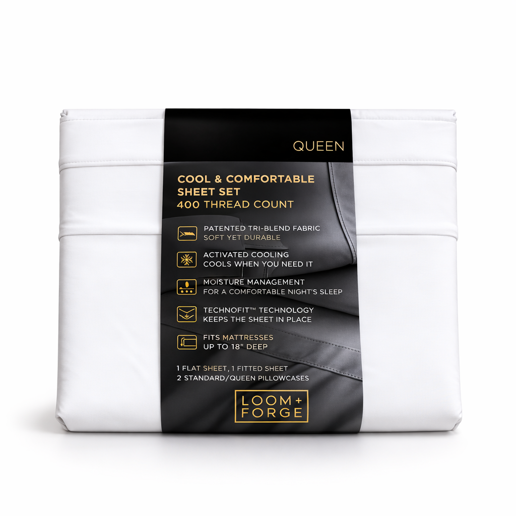 Juego de sábanas Queen – Cool & Comfortable Sheet Set (Loom + Forge)