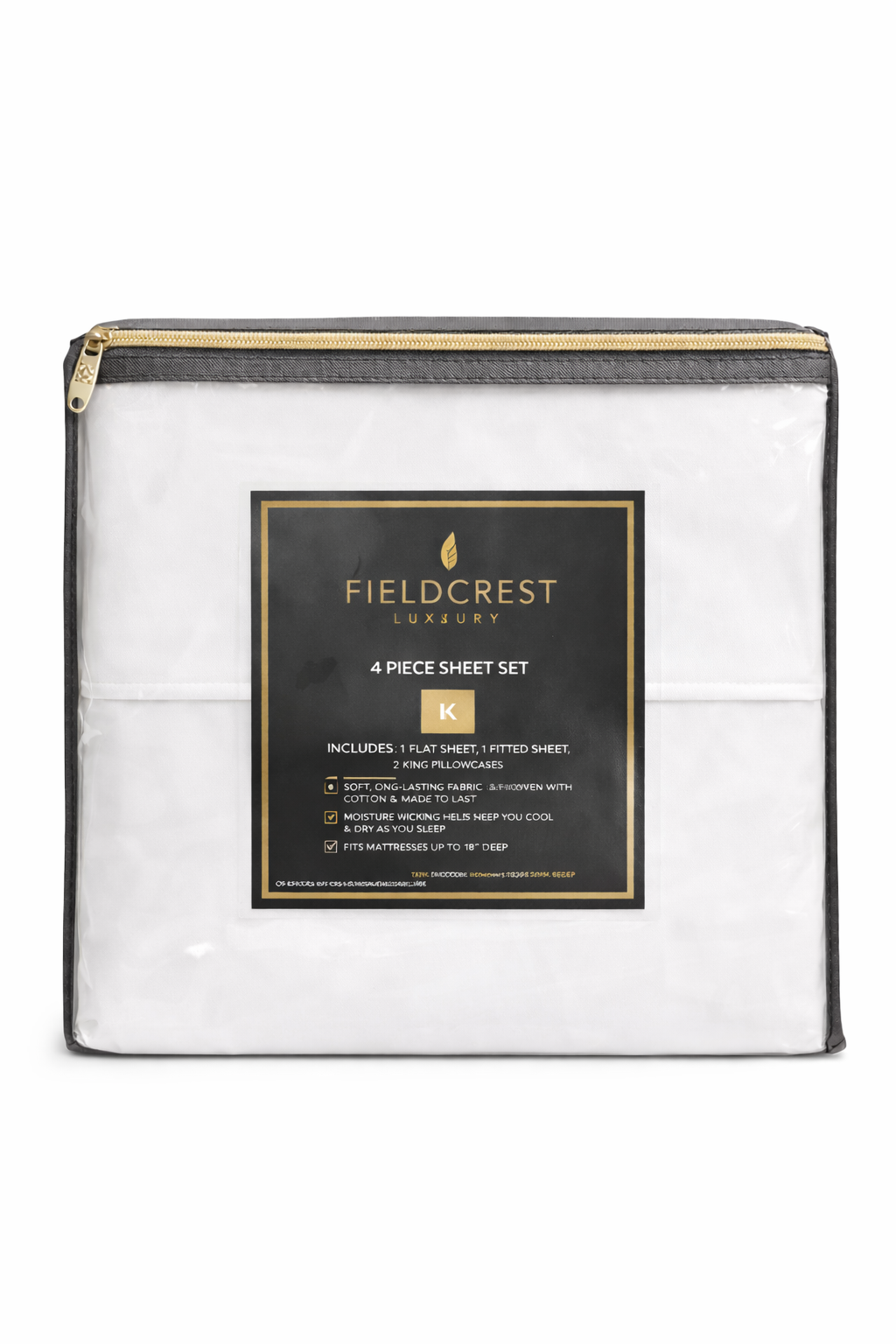 Juego de sábanas King – Fieldcrest Luxury 4 Piece Sheet Set